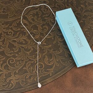 Touchstone Crystal Silver Lariat Necklace